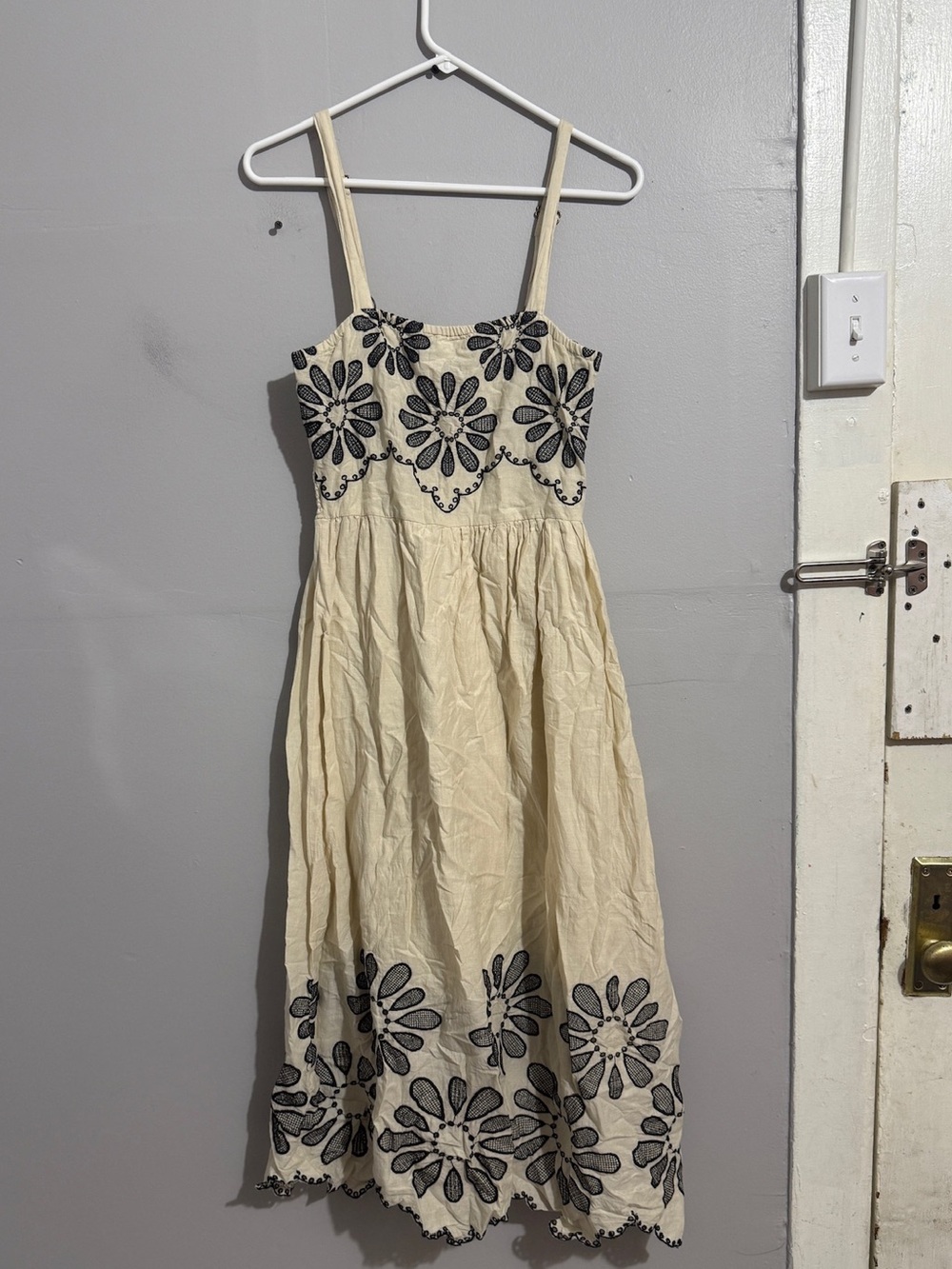 Dress Nado Dress Womens M Embroidered Floral Midi Sundress Cottagecore Boho